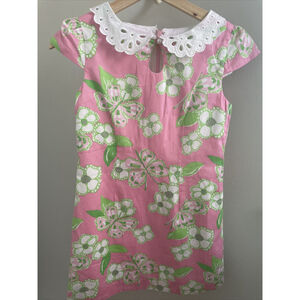 Lilly Pulitzer Pretty Pink Shift Dress Size 14 girls, Pink‎ & Green Butterfly